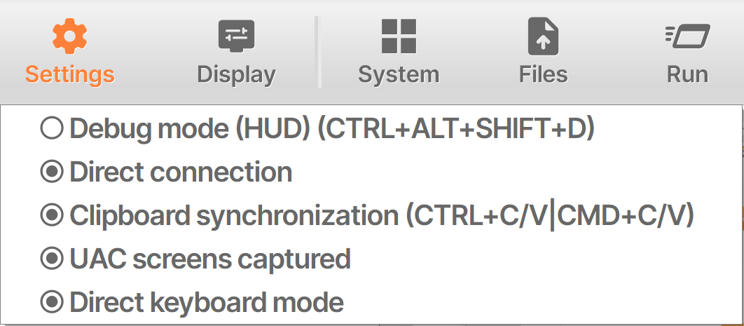 Direct Keyboard Mode Interface