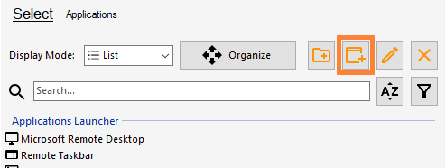 AdminTool Applications Add Application button