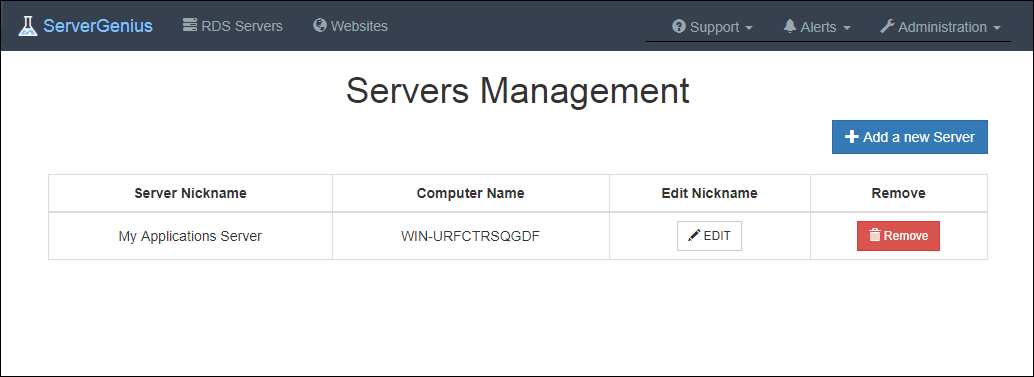 Servers Management Screenshot 2