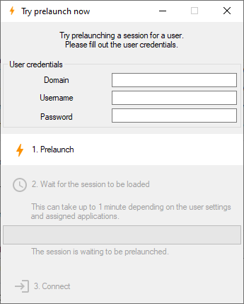 Session prelaunch try prelaunch now interface