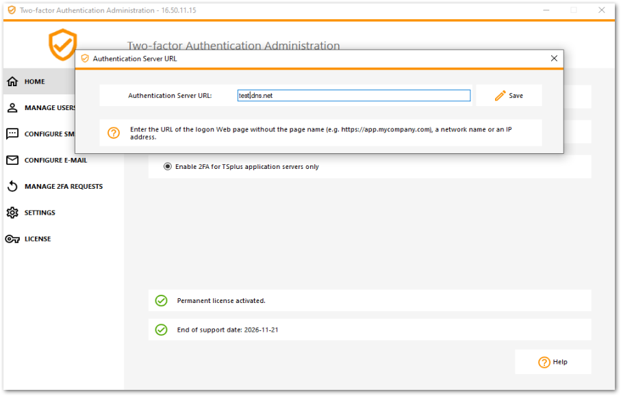Two-factor Authentication Application Server
